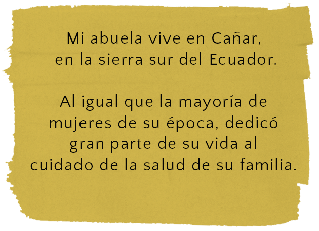 Mi abuela vive en Cañar, en la sierra sur del Ecuador.