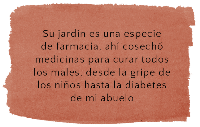 Su jardín es una especie de farmacia. 